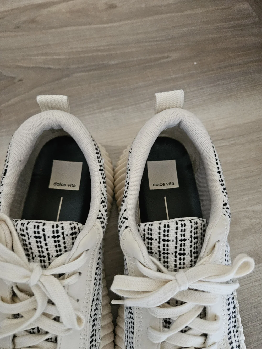 Dolce Vita Cream and Black Platform Sneakers - Picture 4 of 5